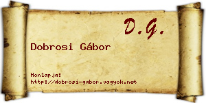 Dobrosi Gábor névjegykártya