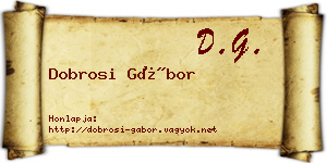 Dobrosi Gábor névjegykártya